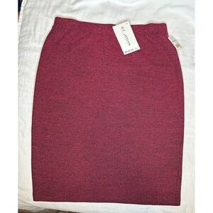 NWT St John Collection Skirt Size 14 Ruby Knit Quiet Luxury Career Wool Blend